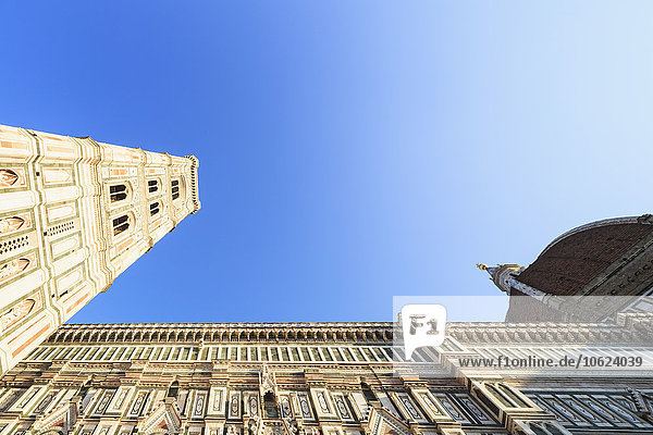 Italien,  Florenz,  Teil der Fassade der Basilika Santa Maria del Fiore und Campanile di Giotto