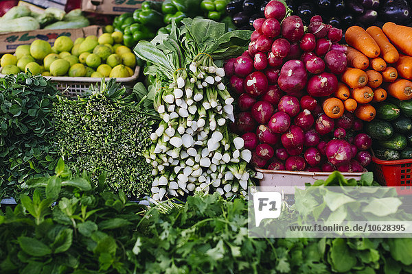 Gemüse und Kräuter auf dem Gemüsemarkt