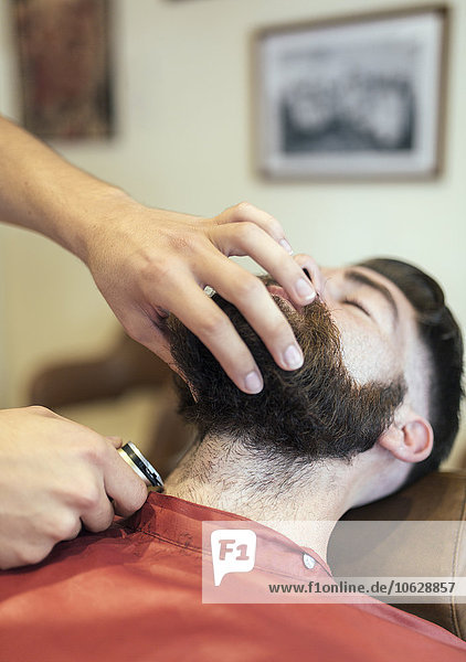 Barbier Bart eines Kunden