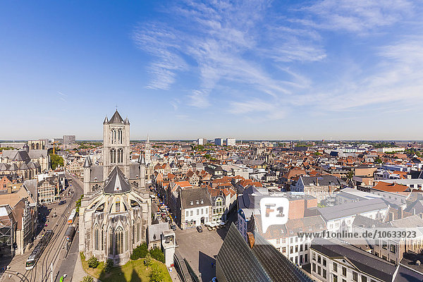 Belgien  Gent  Altstadt  Stadtbild mit Nikolauskirche