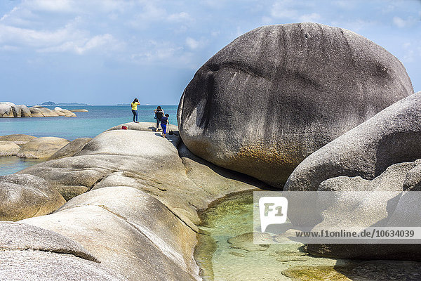 Indonesia  Belitung  Tanjung Tinggi Beach  granitic rocks at beach