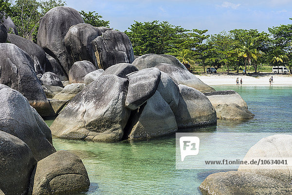 Indonesia  Belitung  Tanjung Tinggi Beach  granitic rocks at beach
