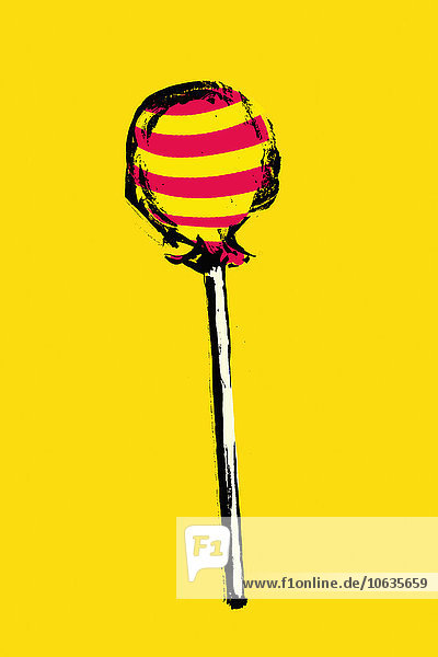 Illustration von Lollipop auf gelbem Hintergrund