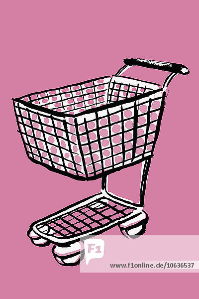 Abbildung des Warenkorbs vor rosa Hintergrund