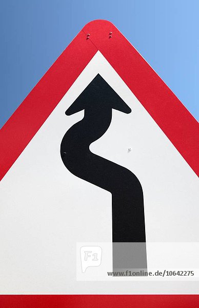 Bend in road sign
