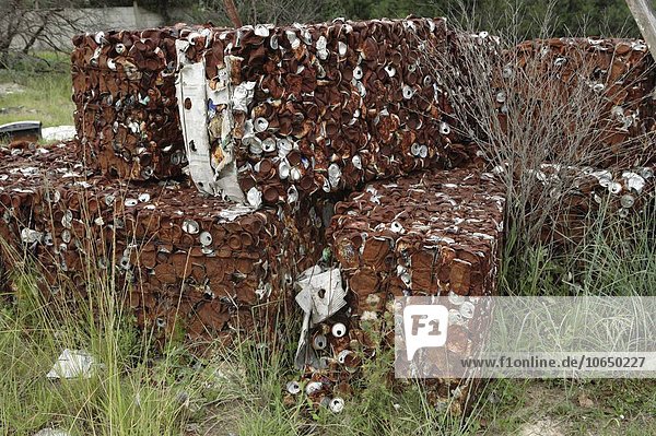 Rusting drink cans