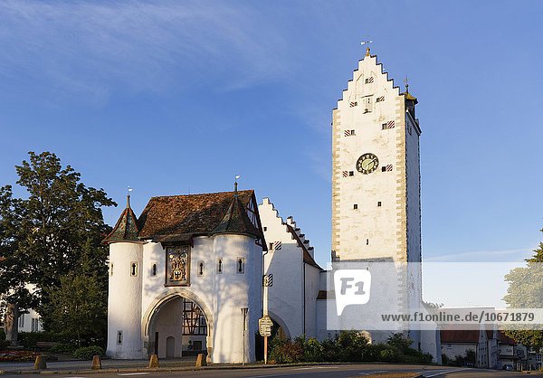 Oberes Tor mit Wachturm  Pfullendorf  Linzgau  Oberschwaben  Baden-Württemberg  Deutschland  Europa