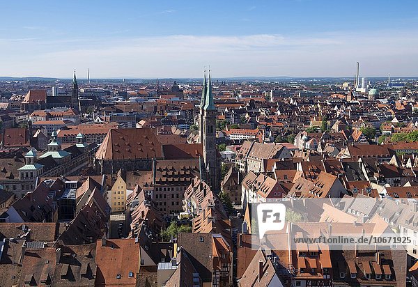 Altstadt mit St. Sebald  Nürnberg  Mittelfranken  Franken  Bayern  Deutschland  Europa