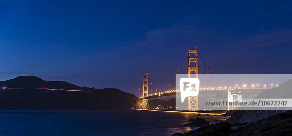 Vereinigte Staaten von Amerika USA Nacht Nordamerika Golden Gate Bridge San Francisco