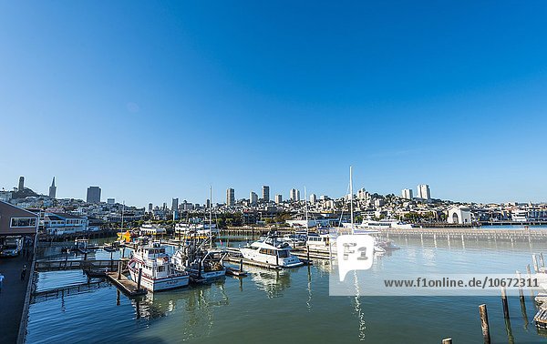Segelboote am Pier 39  San Francisco  Kalifornien  Vereinigte Staaten von Amerika