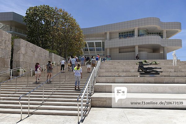 Entrance to the Art museum  Getty Center  Los Angeles  California  USA  North America