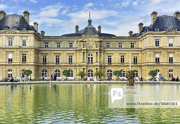 Palais de Luxembourg mit Teich  Paris  Ile-de-Fance  Frankreich  Europa