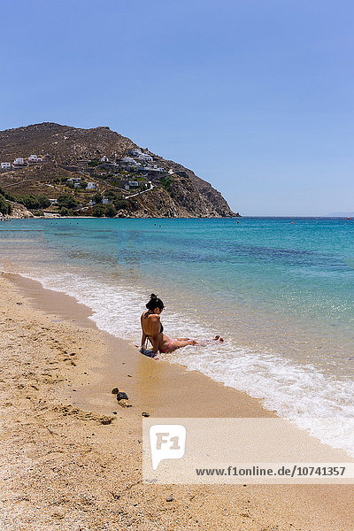 Greece  Cyclades Islands  Mykonos Island  Elia beach