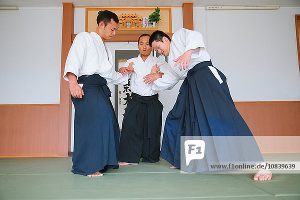 Japanese Aikido masters practicing