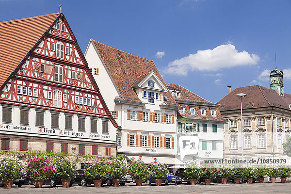 Kielmeyer-Haus und neues Rathaus am Marktplatz  Esslingen  Baden-Württemberg  Deutschland  Europa