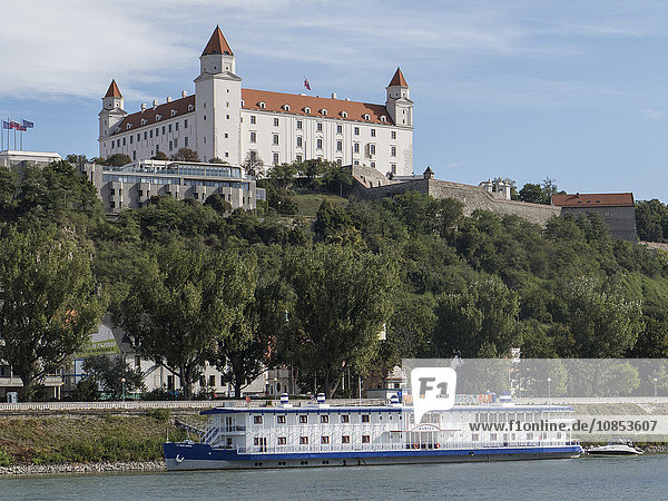 Burg und Fluss Donau  Bratislava  Slowakei  Europa