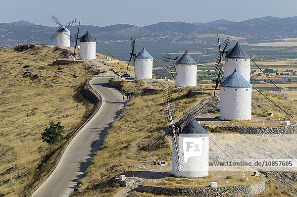 Windmills  Consuegra  Toledo province  Castille-La Mancha  Spain  Europe