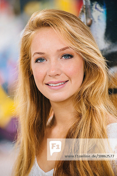 Portrait of teenage girl with long hair
