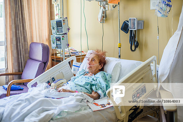 Patient on hospital bed
