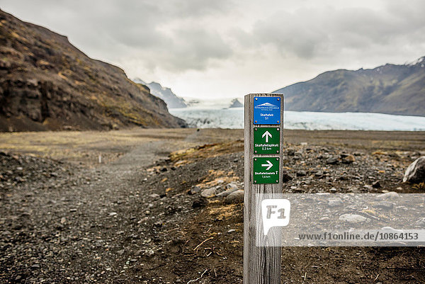 Informationsschild,  Skaftafell-Nationalpark,  Island