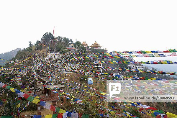 Gebetsfahnen Kloster Kopan Kathmandu Nepal