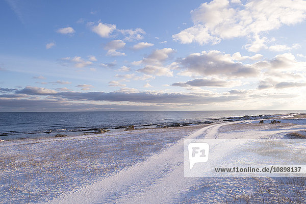 Schweden  Gotland  Sysne  Schnee am Strand