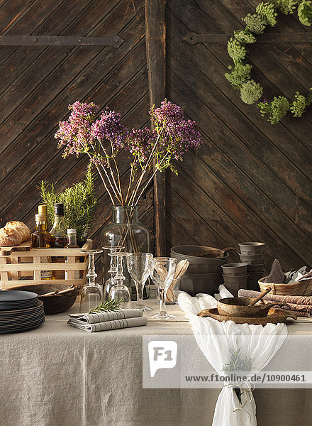 Sweden  Vastergotland  Elegant table setting