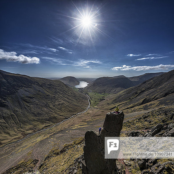 England  Cumbria  Lake District  Wasdale Valley  Great Gable  Napes Needle  climbers