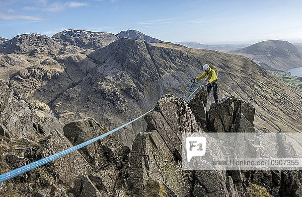 England  Cumbria  Lake District  Wasdale Valley  Great Gable  climber