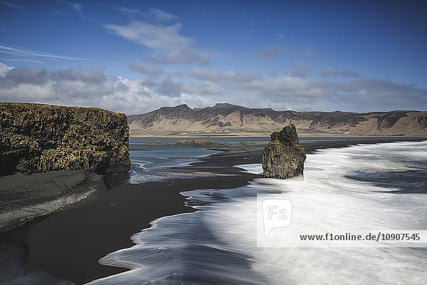 Island  Vik  Dyrholaey  Halbinsel  schwarzer Strand