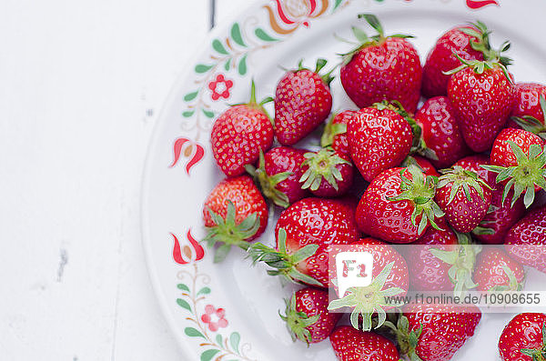 Plate with strawberries