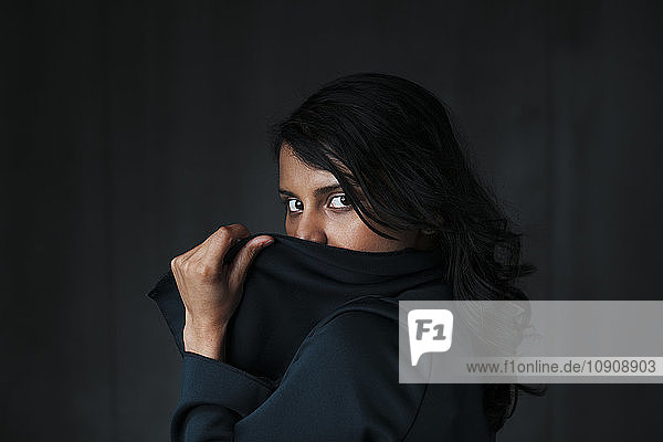 Portrait of female indian  obscured face