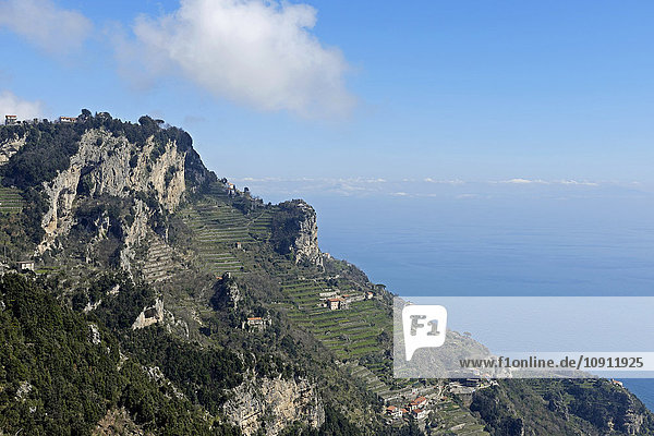 Italien  Kampanien  Blick vom Sentiero degli Dei  Küste von Amalfi