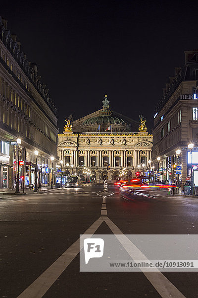 France  Paris  view to Palais Garnier at night