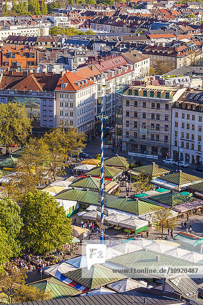 Germany  Munich  view to Viktualienmarkt from above