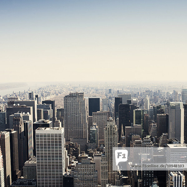 New York City skyline  aerial view