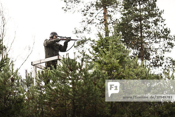 Hunter in forest
