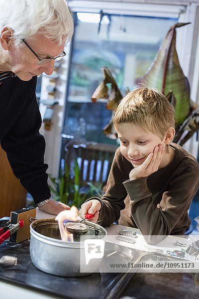 Boy with grandfather