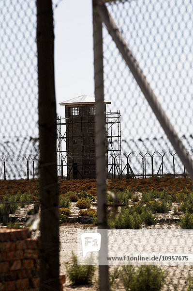 Prison behind barbed wire South Africa.