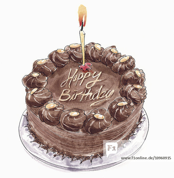 Schokoladen-Geburtstagstorte mit einer Kerze