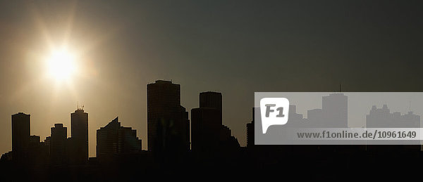 Silhouette der Skyline der Stadt Edmonton; Edmonton  Alberta  Kanada