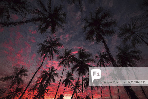 Sonnenaufgang im Puuhonua O Hnaunau National Historical Park, Ort der Zuflucht; Kona, Insel Hawaii, Hawaii, Vereinigte Staaten von Amerika'.