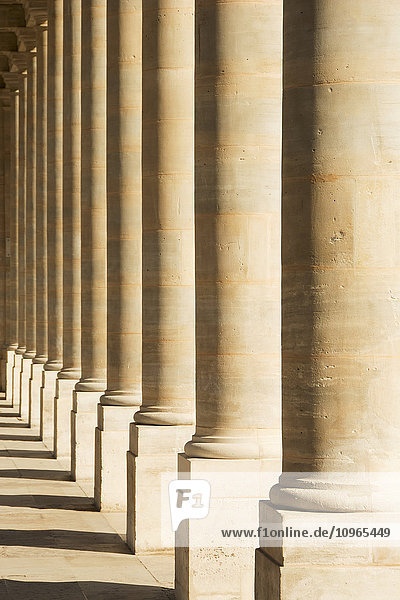 Eine Säulenreihe am Palais Royal bildet ein interessantes Muster; Paris  Frankreich'.