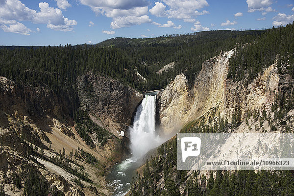 'Lower Canyon falls Yellowstone National Park; Wyoming United States of America'