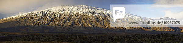 'Panoramic view of the Snaefellsjokull volcano on the western tip of the Snaefellsness Peninsula; Iceland'