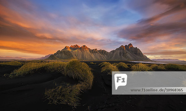 'Vestrahorn at sunrise near the town of Hofn in southeastern Iceland; Iceland'