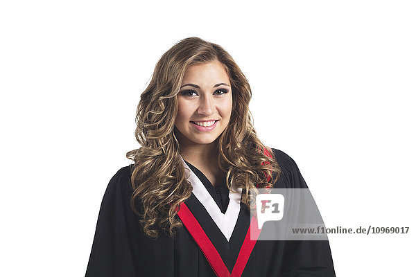 Junge Frau mit Abschluss; Edmonton  Alberta  Kanada'.