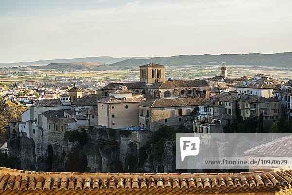 'Cuenca's downtown from the top of the city; Cuenca  Castile-La Mancha  Spain'