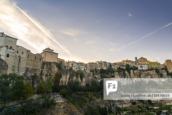 'Cuenca's downtown from the river; Cuenca  Castile-La Mancha  Spain'