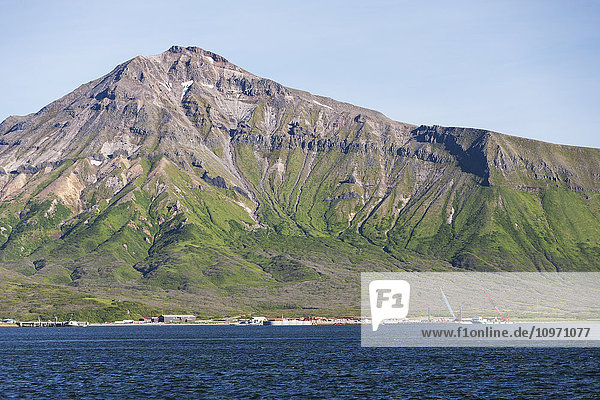 'The Town Of False Pass On Unimak Island  The First Of The Aleutian Island Chain; False Pass Southwest Alaska  United States Of America'